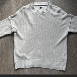 American Eagle Outfitters Cream Crewneck Sweater